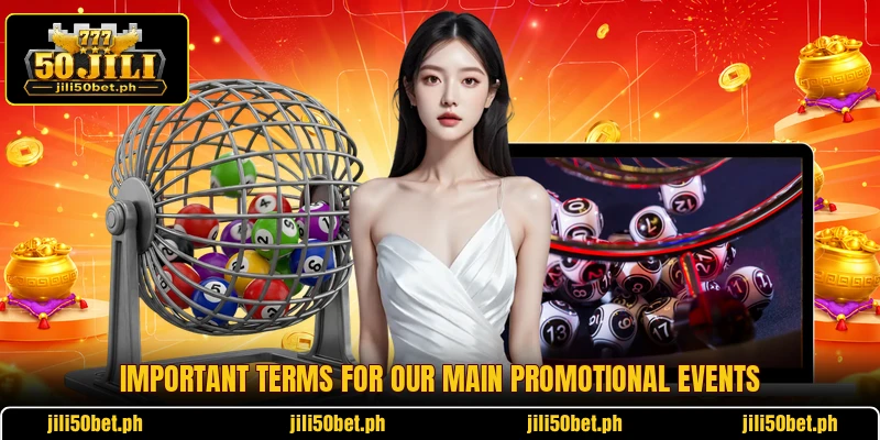 Important terms for our main promotional events